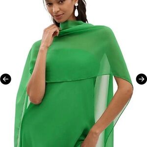 BHLDN ELLA STRAPLESS CHIFFON SCARF OVERLAY MIDI DRESS